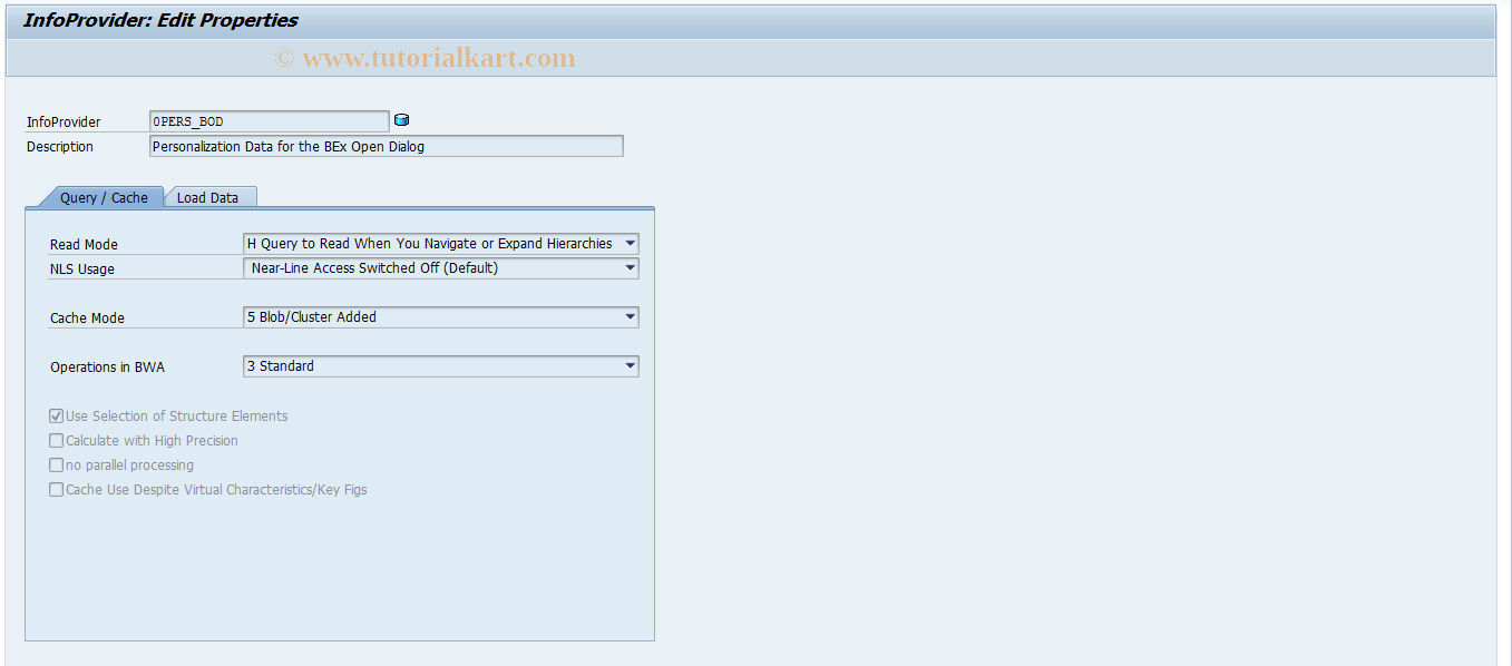 SAP TCode RSDIPROP - Maintain InfoProvider Properties