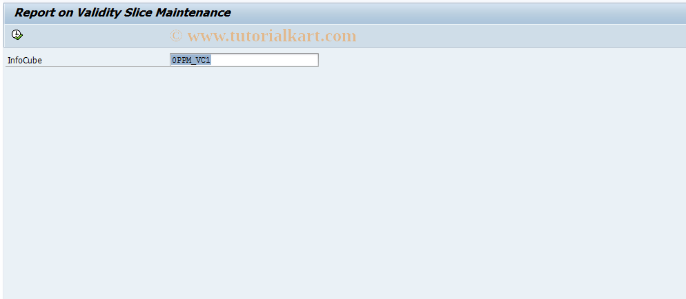 SAP TCode RSDV - Validity Slice Maintenance