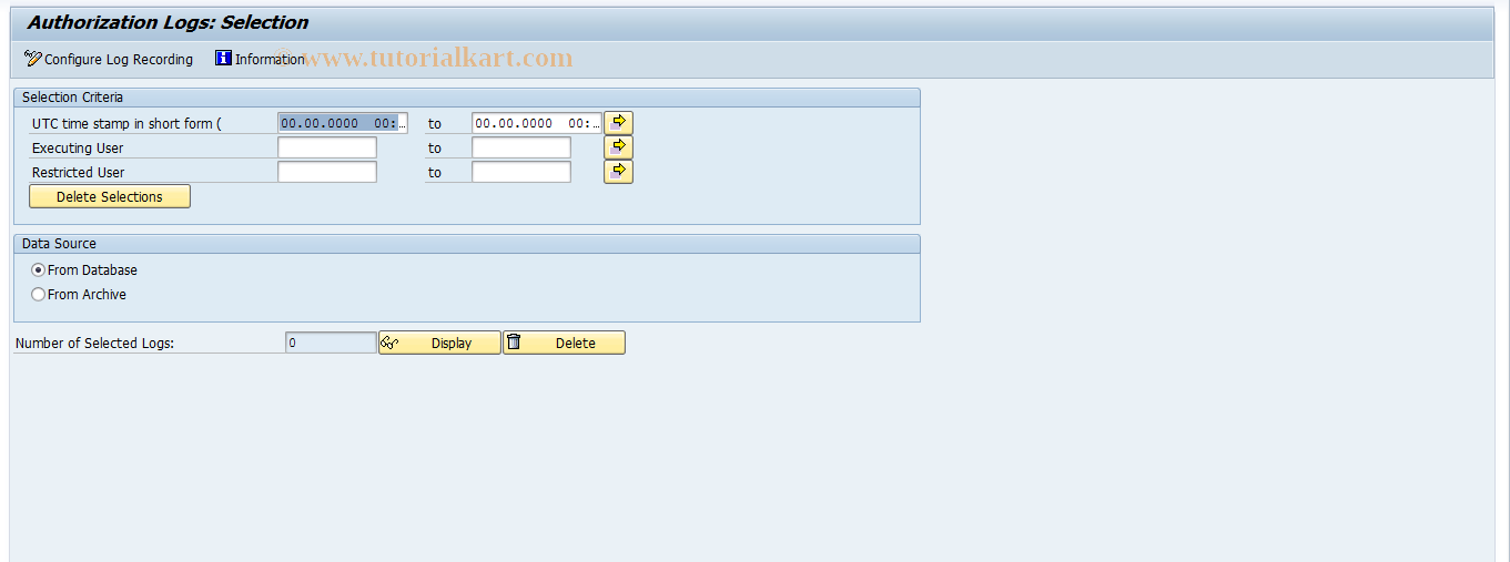 SAP TCode RSECPROT - Maintenance of Analysis Authorization 