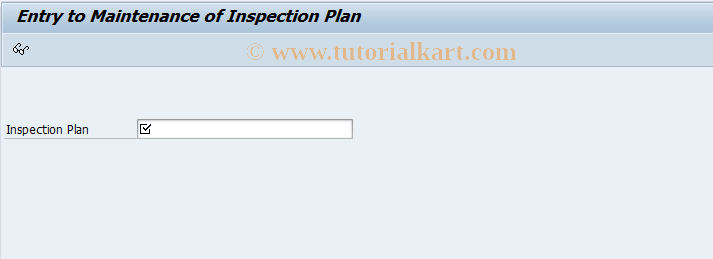 SAP TCode RSINSP - Inspection Plan