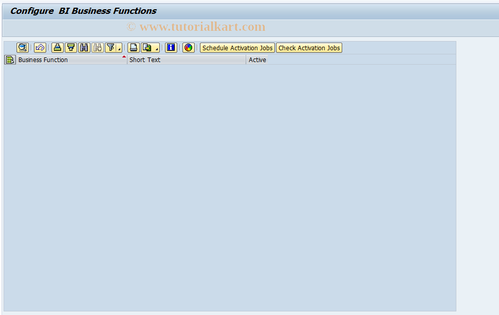 SAP TCode RSOSCSFW5 - Configure BI Business Functions