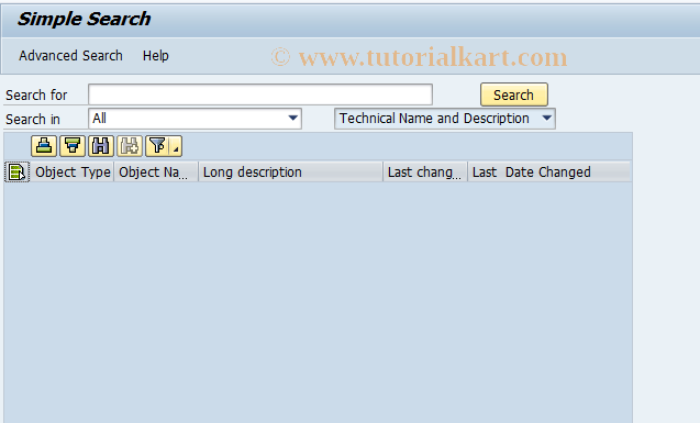 SAP TCode RSOS_SEARCH - BI Metadata Search