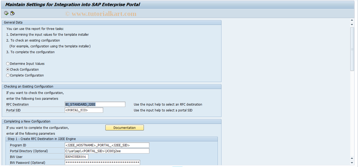 SAP TCode RSPOR_CUST01 - NetWeaver Customizing - Step 1