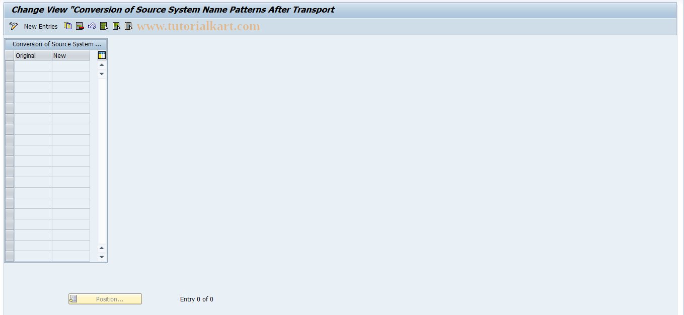 SAP TCode RSPSADEL_PATTERN - Maintain Src System Pattern Assignm.