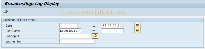 SAP TCode RSRD_LOG - Broadcaster Application Log