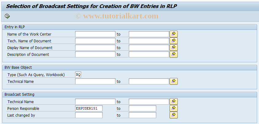 SAP TCode RSRD_RLP - Administration Broadcasting to RLP