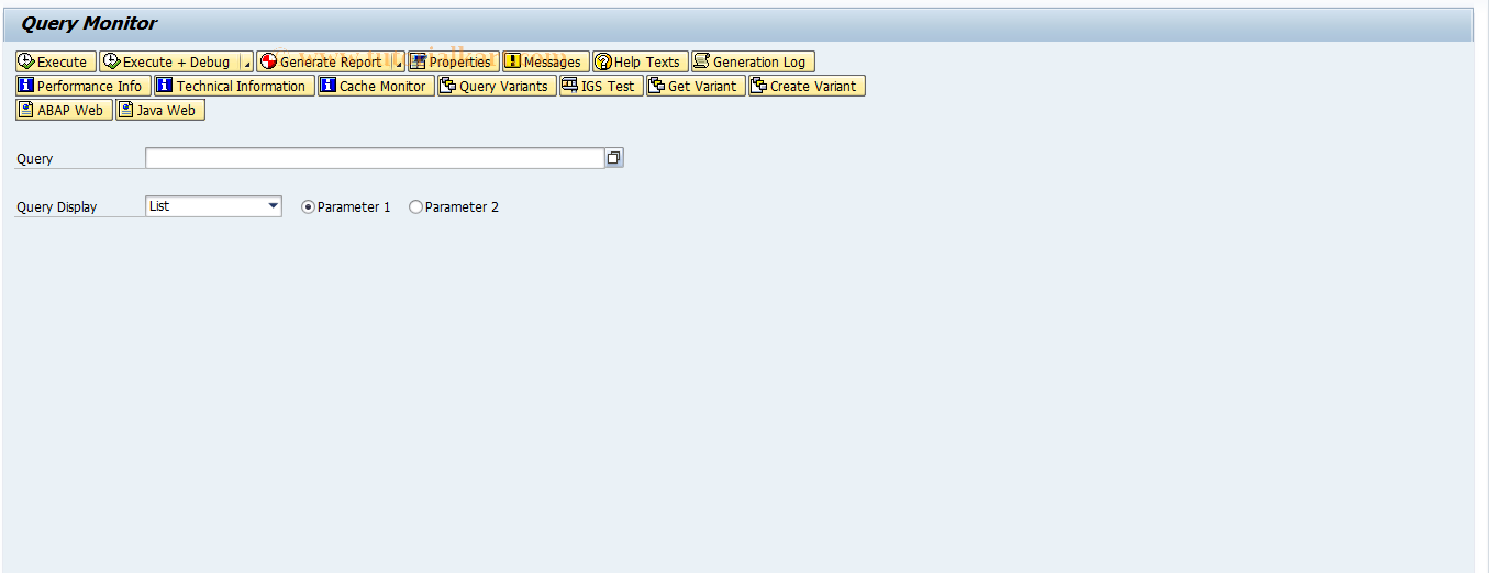 SAP TCode RSRT - Start of the report monitor