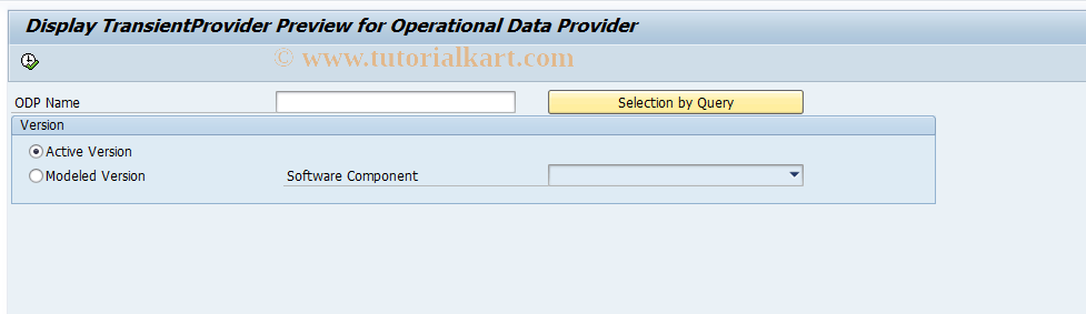 SAP TCode RSRTS_ODP_DIS - Display TransientProvider Preview