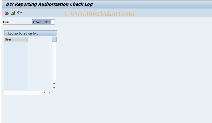 SAP TCode RSSMTRACE - Reporting Log Authorization