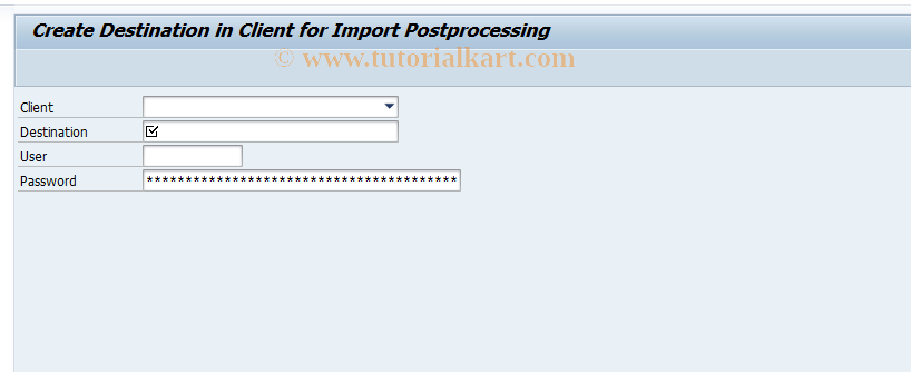 SAP TCode RSTPRFC - Create Destination for After-Import