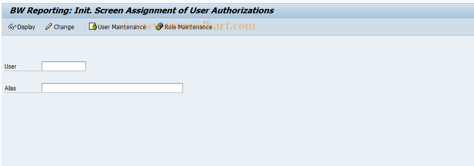 SAP TCode RSU01 - User Maintenance BI Analysis Authorization 