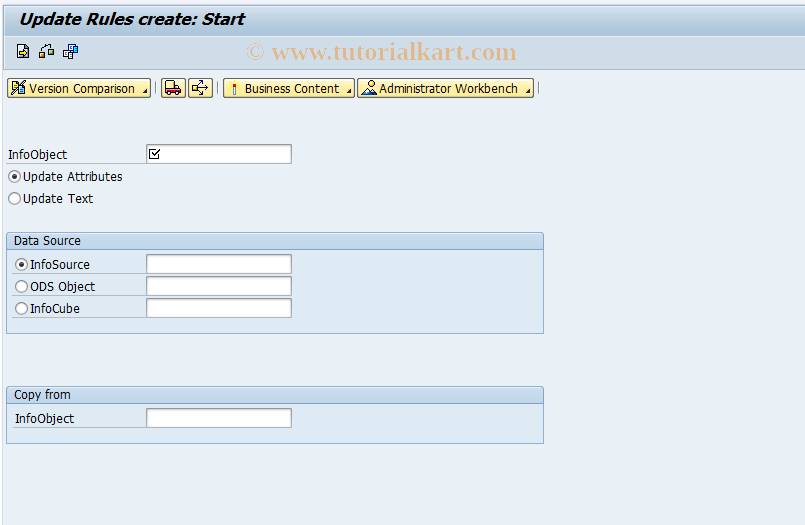 SAP TCode RSU1I - Create update rules