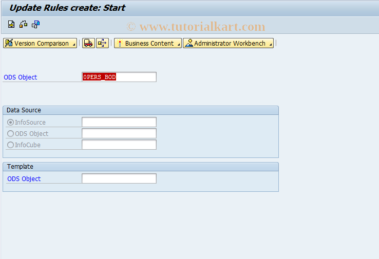 SAP TCode RSU1O - Create Update Rules