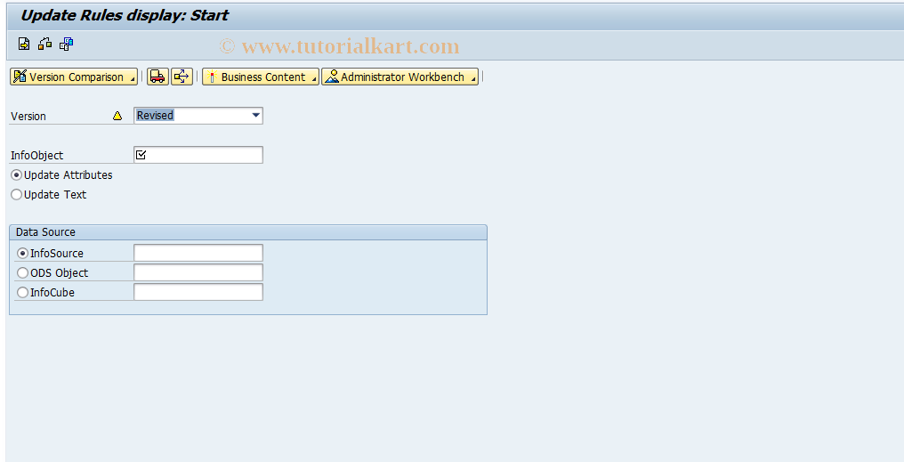 SAP TCode RSU3I - Display update rules