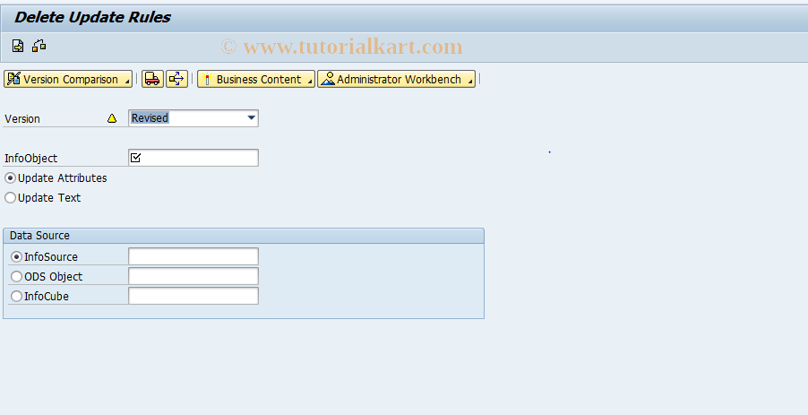 SAP TCode RSU6I - Delete update rules