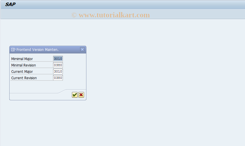 SAP TCode RSZVERSION - Set frontend version