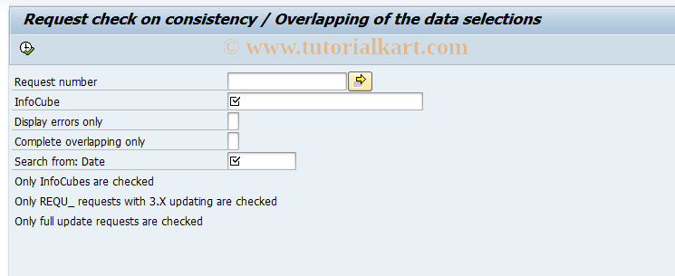 SAP TCode RS_DS_CHECK - Check consistency request