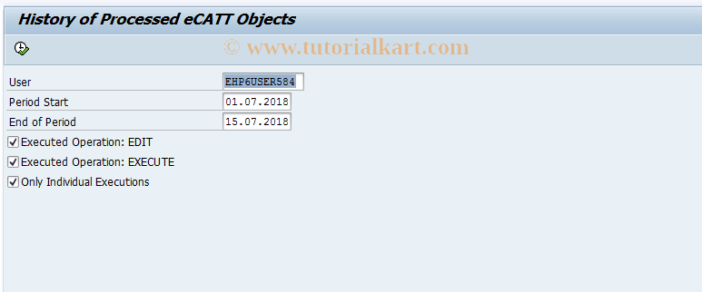 SAP TCode SECATT_HIST - eCATT User History