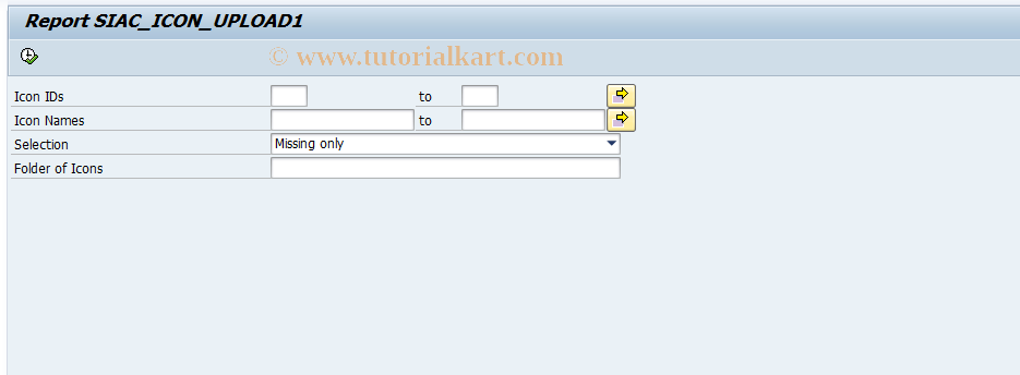 SAP TCode SIAC_ICON_UPLOAD - ITS: Upload ICONS for WebGUI