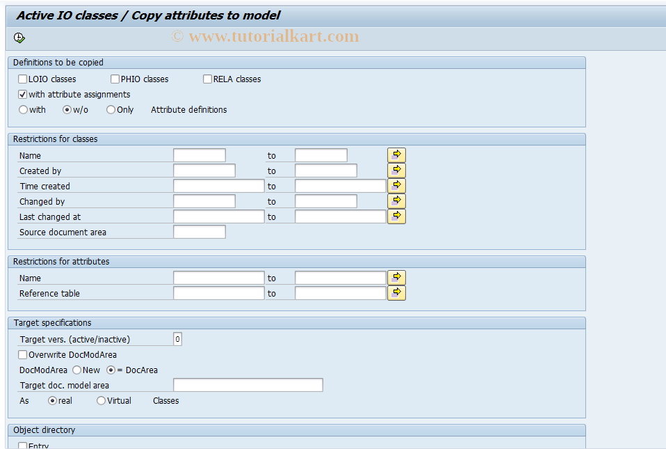 SAP TCode SKPRM01 - Copy Model Entities