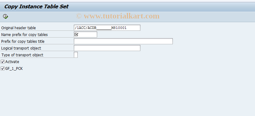 SAP TCode SKPRM04 - Copy Instance Table Set