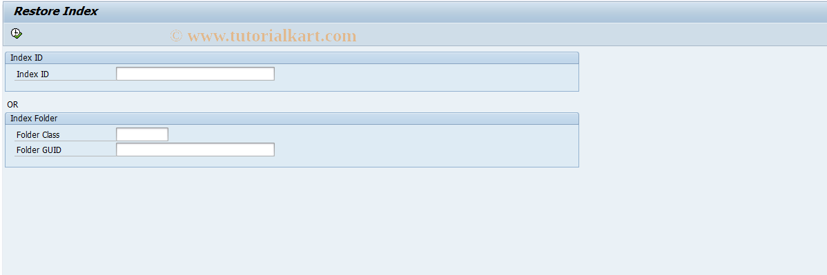 SAP TCode SKWR02 - Restore Index