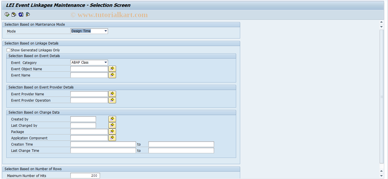 SAP TCode SLEI_EVT_LINKAGE - LEI Linkage Maintenance