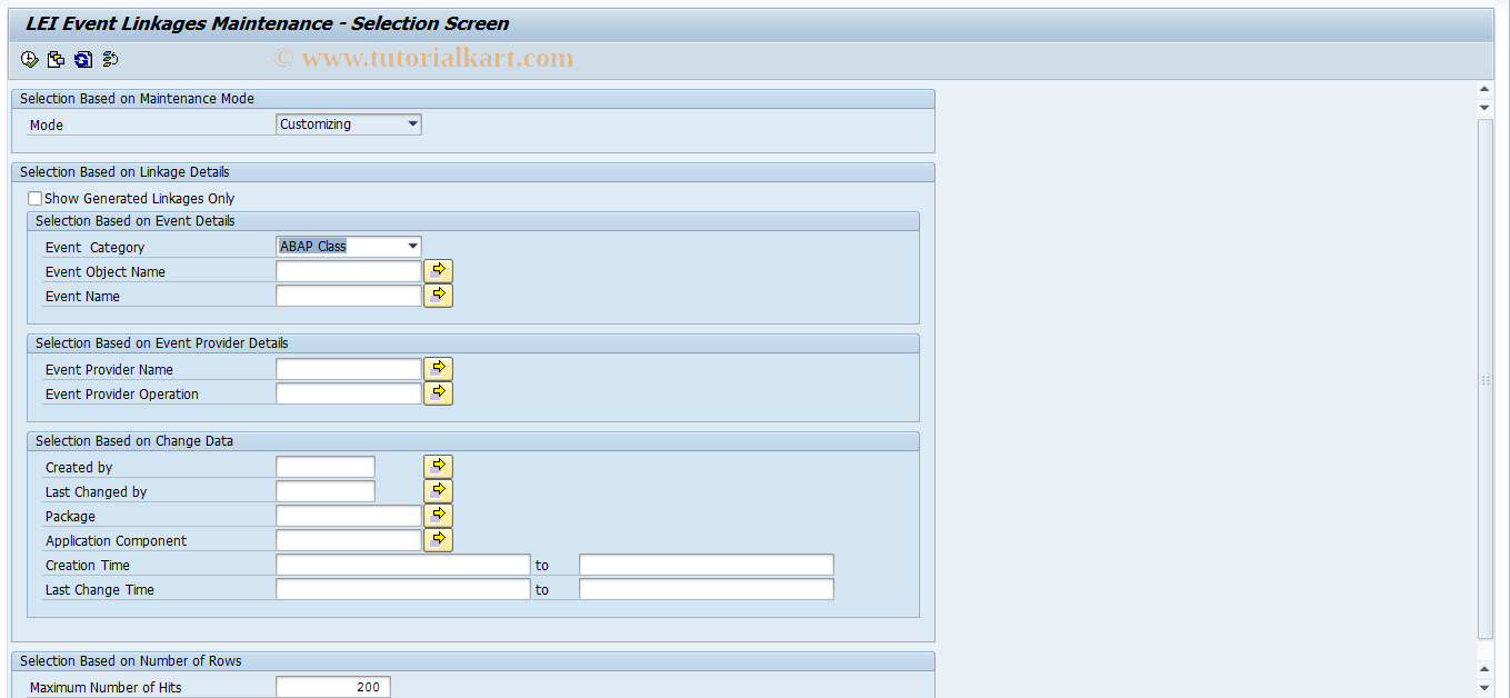 SAP TCode SLEI_EVT_LINKAGE_CST - LEI Linkage Customizing