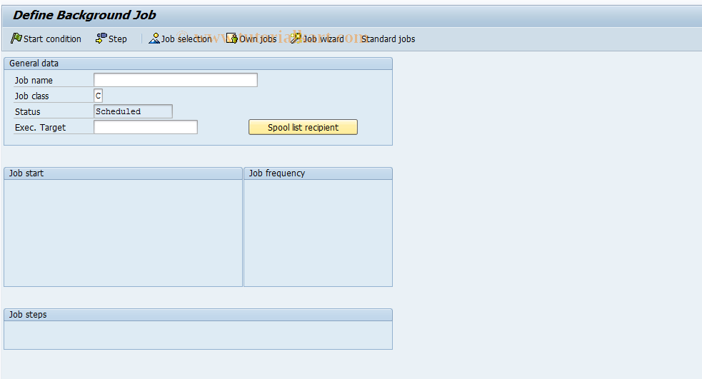 SAP TCode SM36 - Schedule Background Job