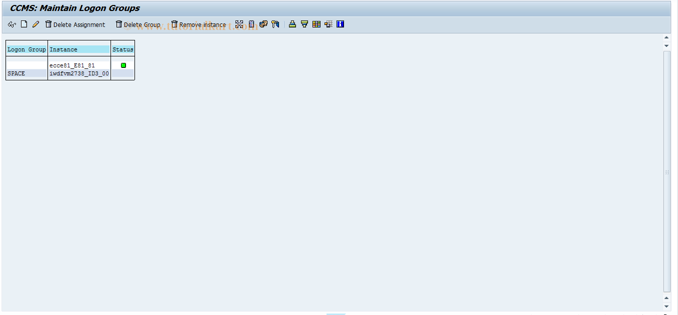 SAP TCode SMLG - Maintenance Assign. Logon Group  to Instance