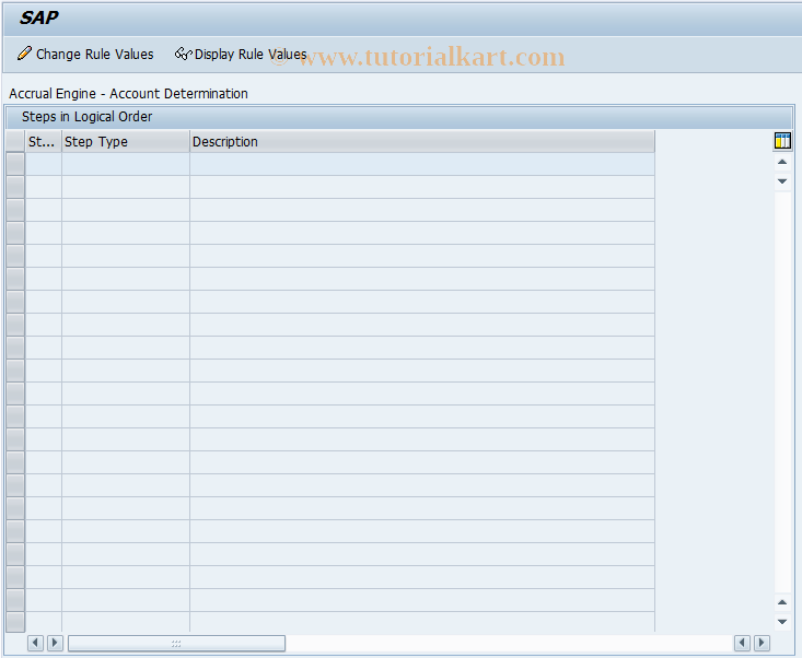 SAP TCode SOAADCONT02 - Account Determntn: Mntn Entries Area 02