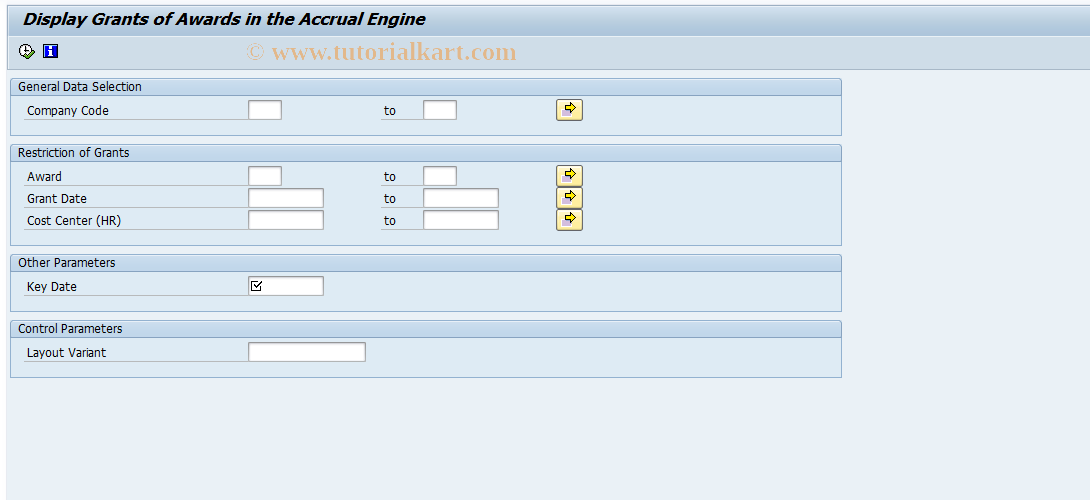 SAP TCode SOATREE03 - Displaying Grants