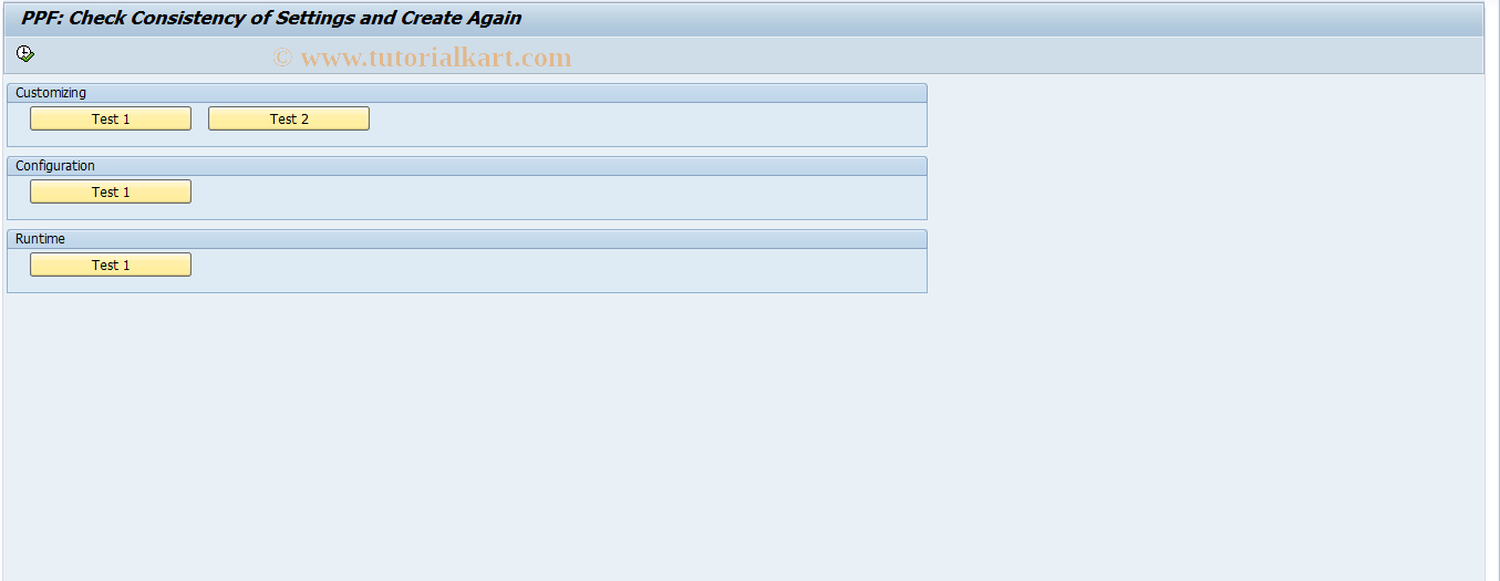 SAP TCode SPPFCONS - PPF: Check Consistency