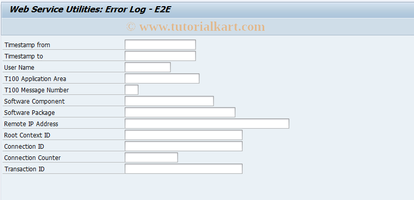 SAP TCode SRTLOG_E2E - SRT Error Log E2E