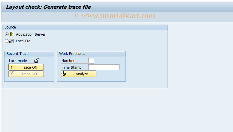 ST20LC SAP Tcode Layout Check Transaction Code