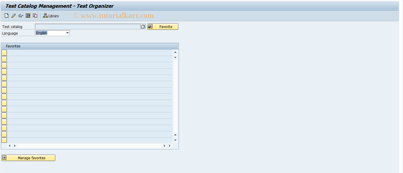 SAP TCode STWB_1 - Test Catalog Management