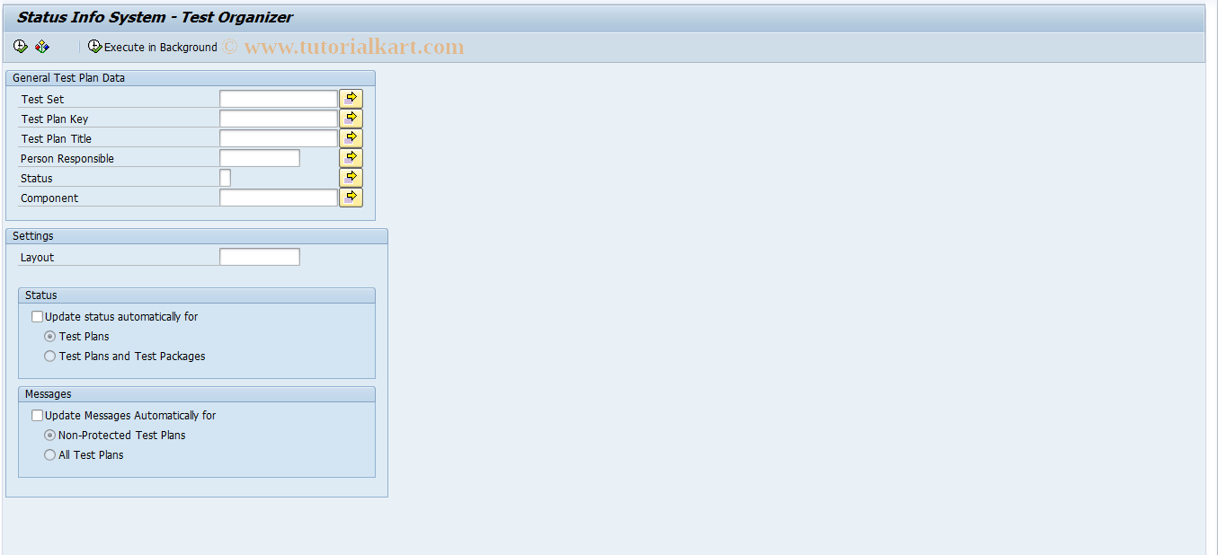 SAP TCode STWB_INFO - Test Workbench Information System