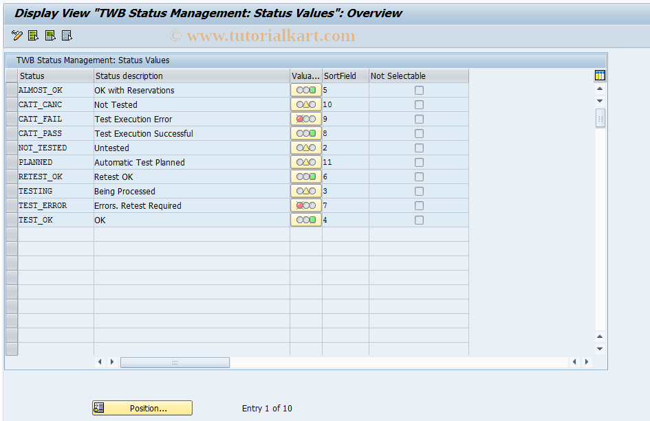 SAP TCode STWB_SET - Central Test Workbench settings