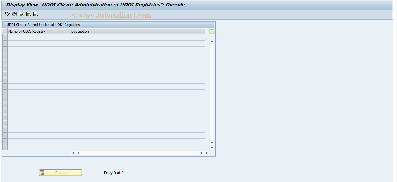 SAP TCode SUDDIREG - Maintain UDDI Registries
