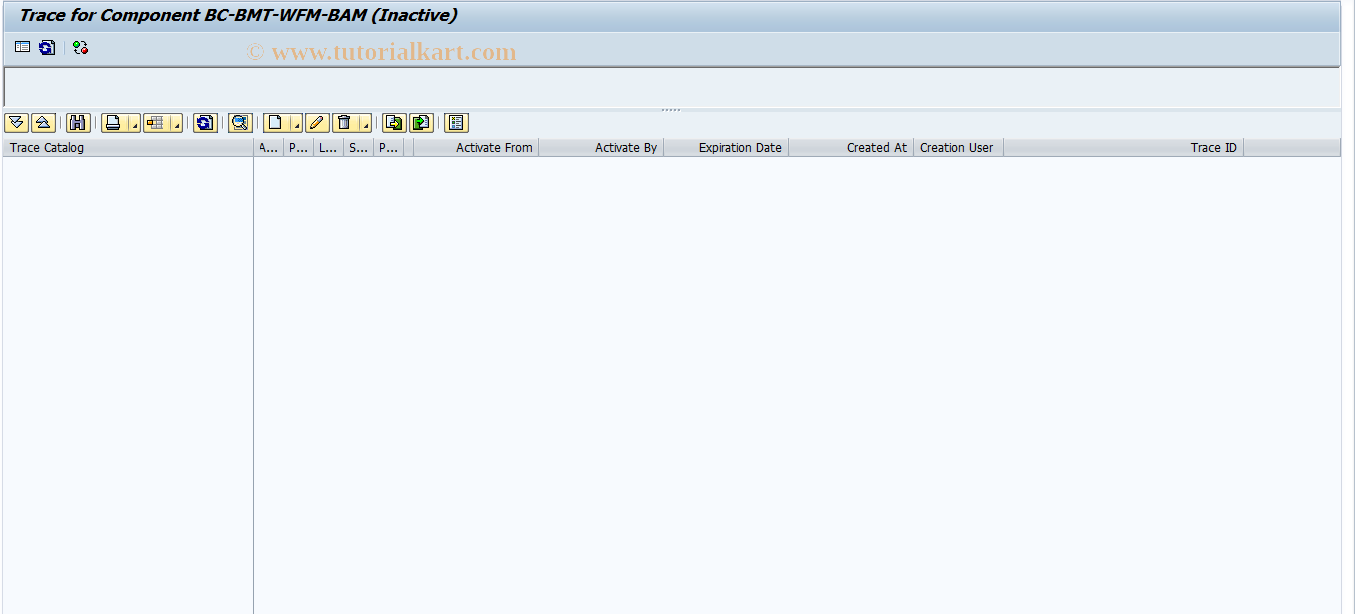 SAP TCode SWF_BAM_TRC - Tracing for BAM