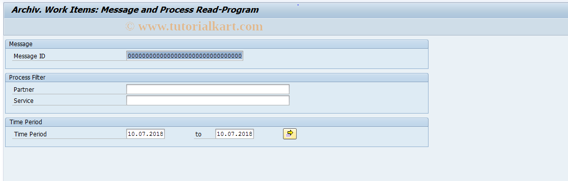 SAP TCode SWF_XI_ARCHIV - Display Archived Processes