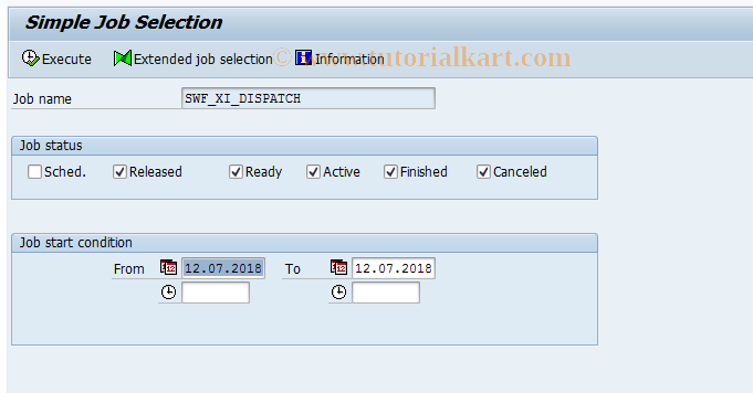 SAP TCode SWF_XI_DISPATCH_SHOW - Display Message Dispatcher