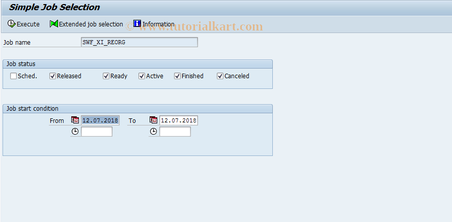 SAP TCode SWF_XI_DISPCLR_SHOW - Display Message Dispatcher Cleanup