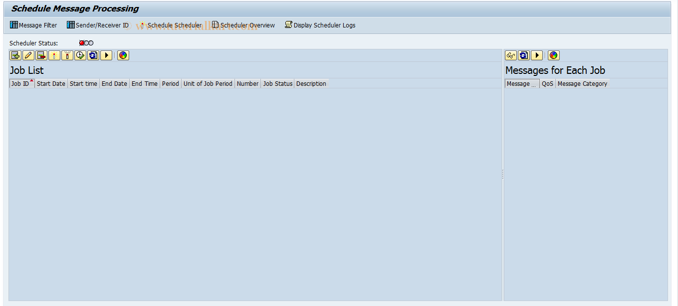 SAP TCode SXMSJOBS - Schedule Message Processing