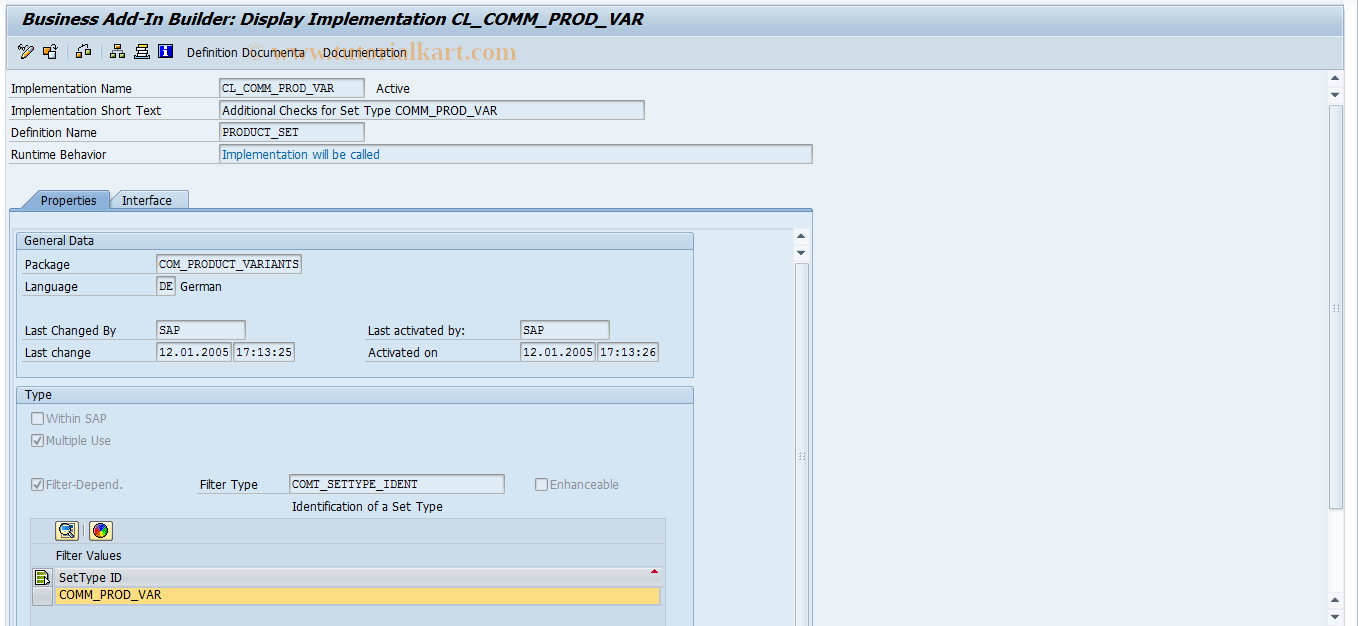 SAP TCode S_A4C_68001101 - IMG Activity: PRODUCT_SET