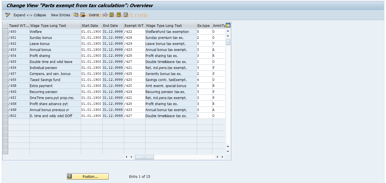 SAP TCode S_AHR_61000541 - IMG Activity: OHAMX_IM130