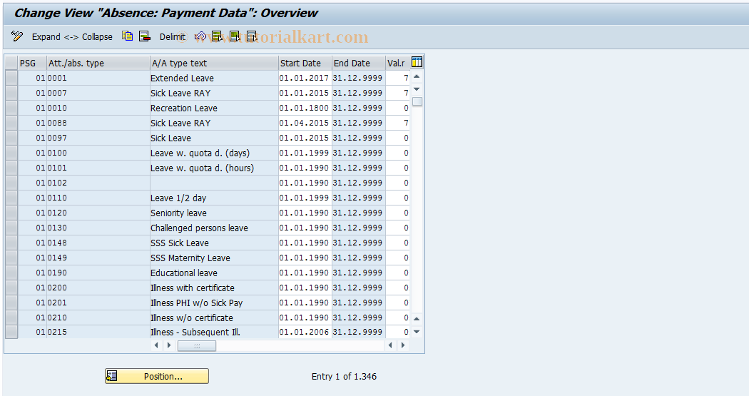 SAP TCode S_AHR_61001030 - IMG-Activity: OHAMX_AB002