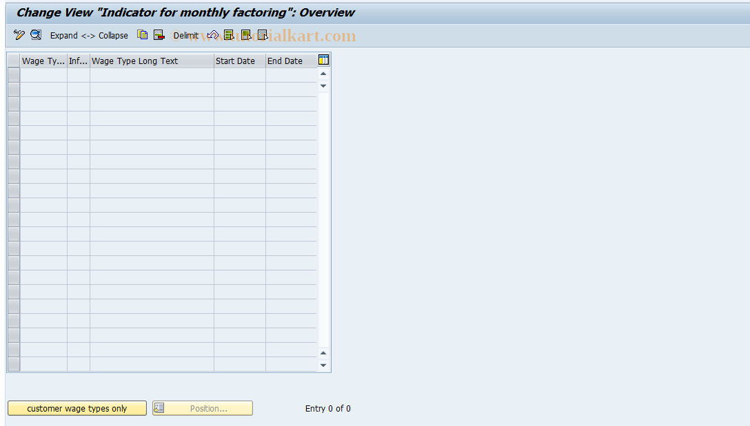 SAP TCode S_AHR_61001228 - IMG-Activity: OHAMX_KF002