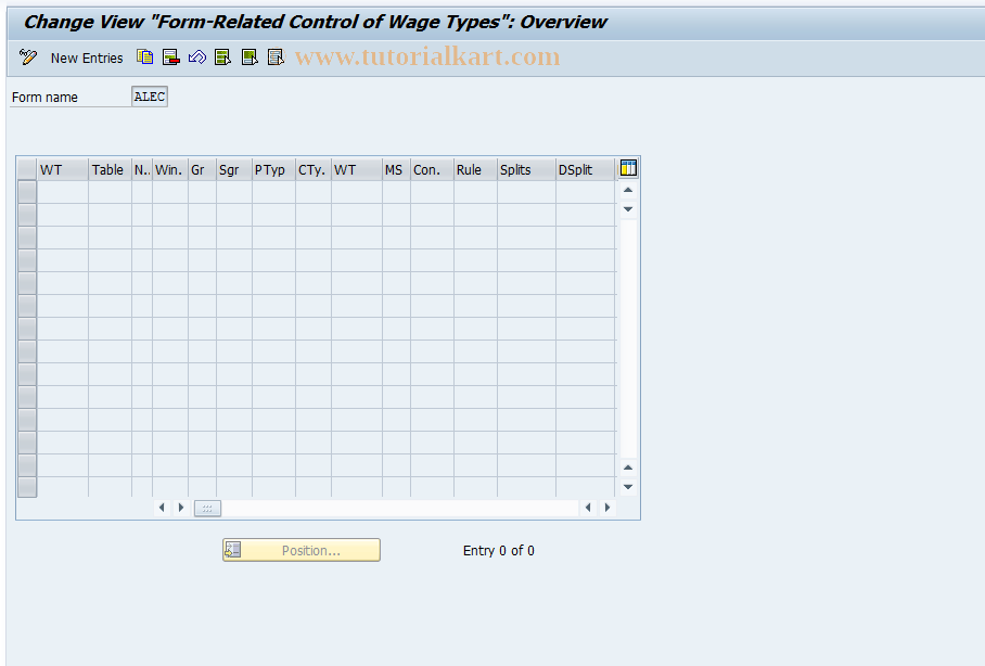 SAP TCode S_AHR_61003771 - IMG-Aktivität: OHASPE008