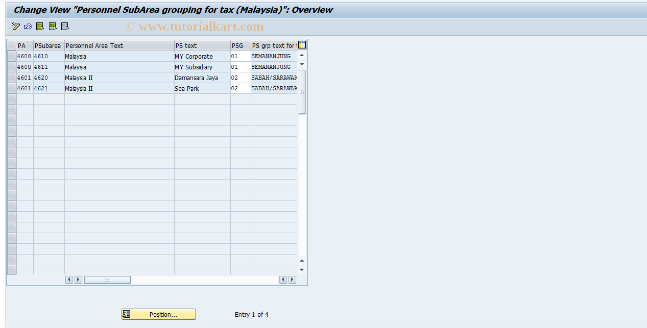 SAP TCode S_AHR_61005416 - IMG-Aktivität: OHALTX040